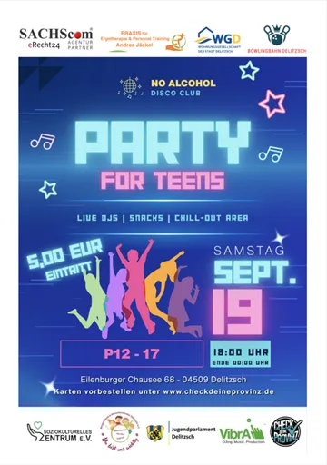 Poster – TeenParty Delitzsch am 19.09.2026
